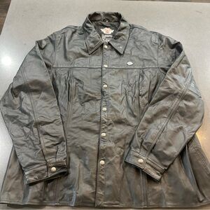 Y2K Harley-Davidson Women’s Genuine Leather Shirt Jacket  Size 3W – Button Front